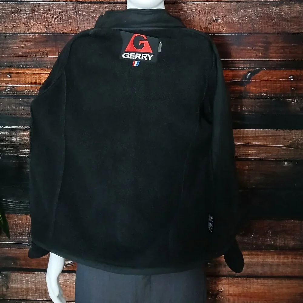 Gerry Jacket Mens M Black Fleece Lined Thick Knit Full Zip Zipped Pockets - Picture 8 of 11